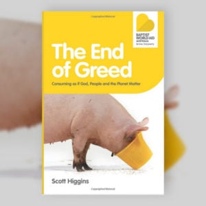 The cover of our book, End of Greed by Scott Higgins
