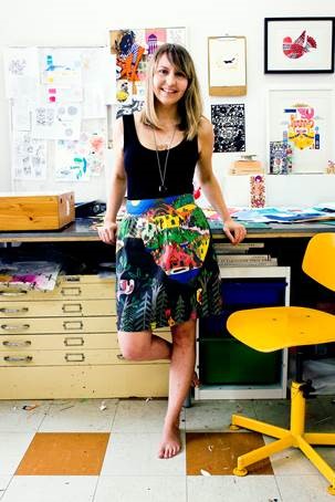 Andrea Smith, Australian illustrator, in her office.