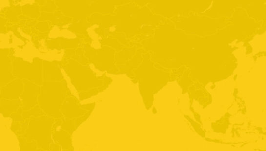 World map in Baptist World Aid yellow