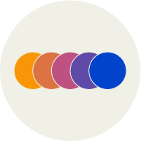Icon of five overlapping circles varying in colour