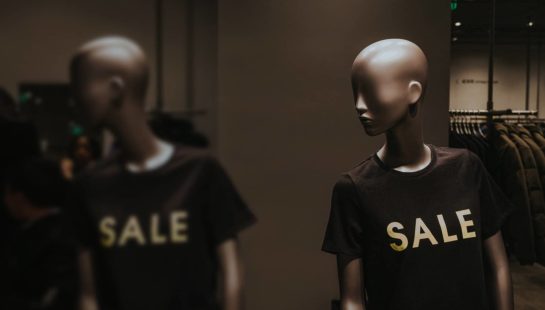 Two mannequins on display.