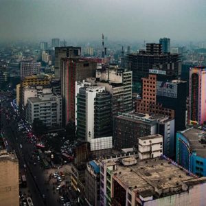 Aerial shot of Dhaka, Bangladesh.