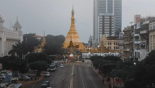 Sule Pagoda Road in Myanmar