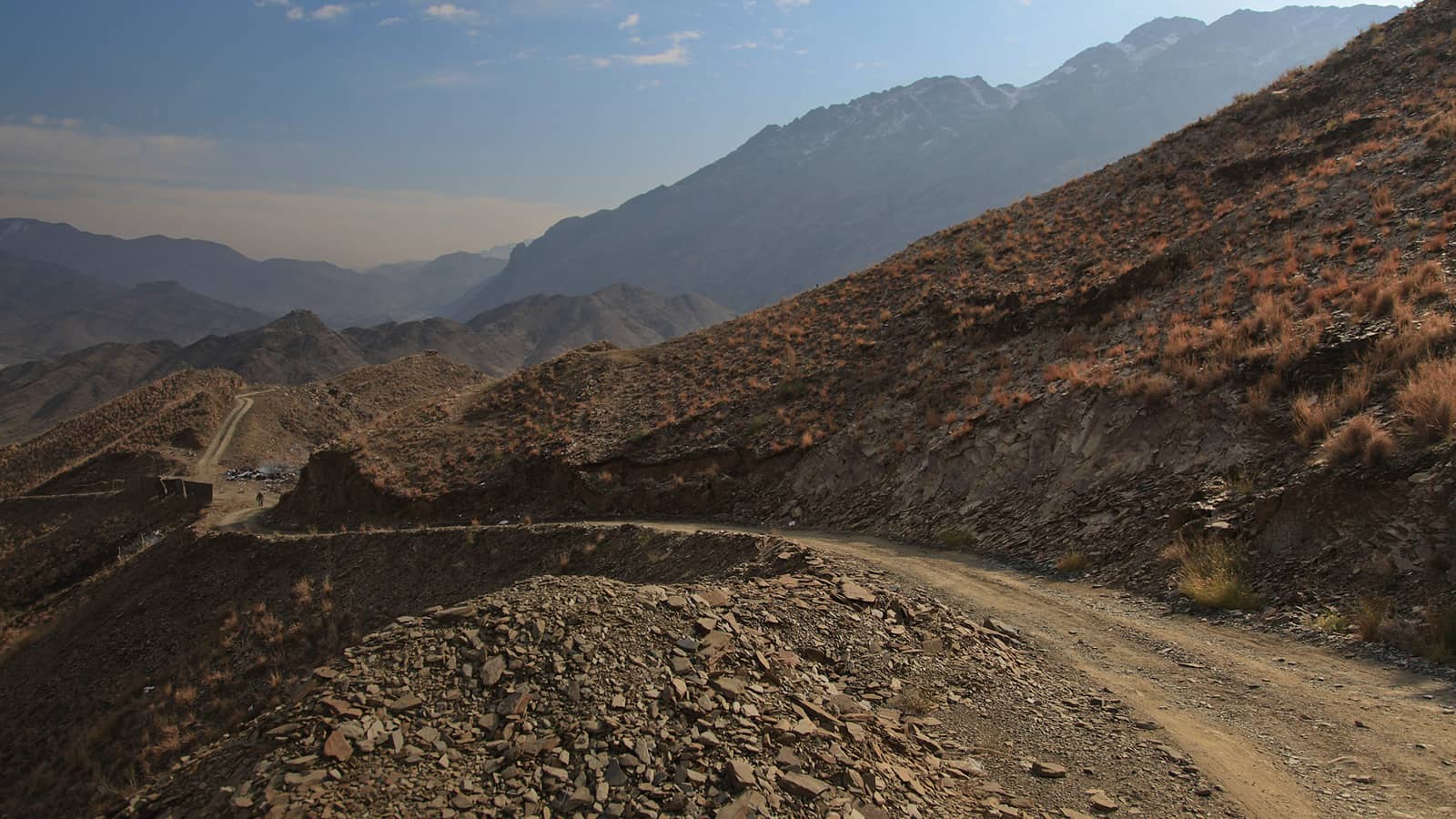 A photo of a remote road in Afghanistan.