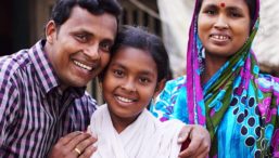 A father, mother and child from Bangladesh