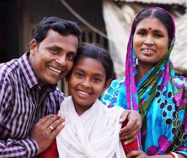 A father, mother and child from Bangladesh