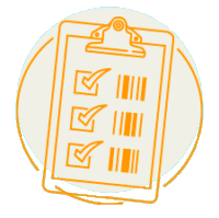 Icon of a checklist on a clipboard