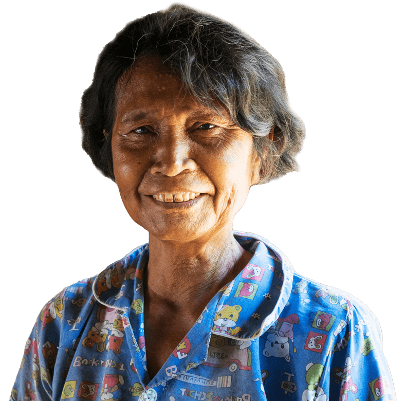 A Cambodian woman smiles at the camera
