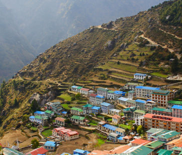 A hillside town in Nepal