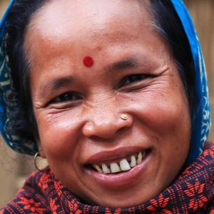 A Bangladeshi woman smiles