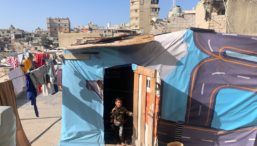 An emergency shelter in Lebanon