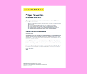 Pray for those impacted by the devastating earthquake that struck Myanmar on 28 March 2025