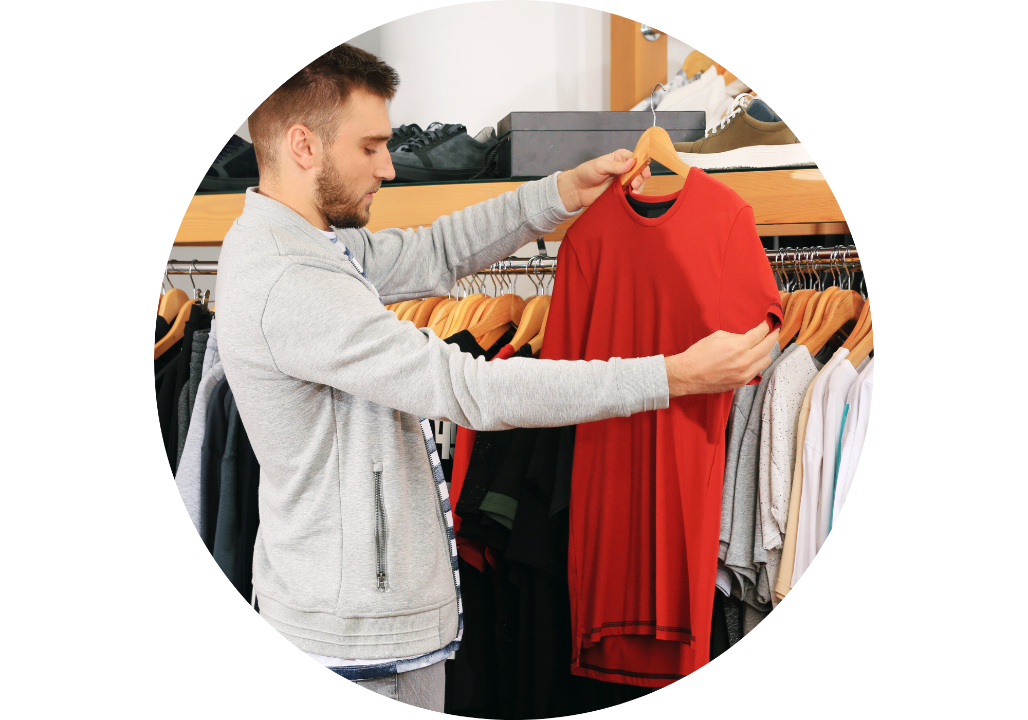 Male shopping for clothing